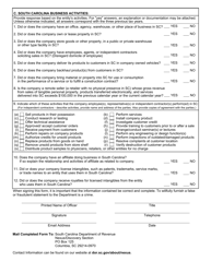 Form NX-100 Business Activities Questionnaire - South Carolina, Page 2