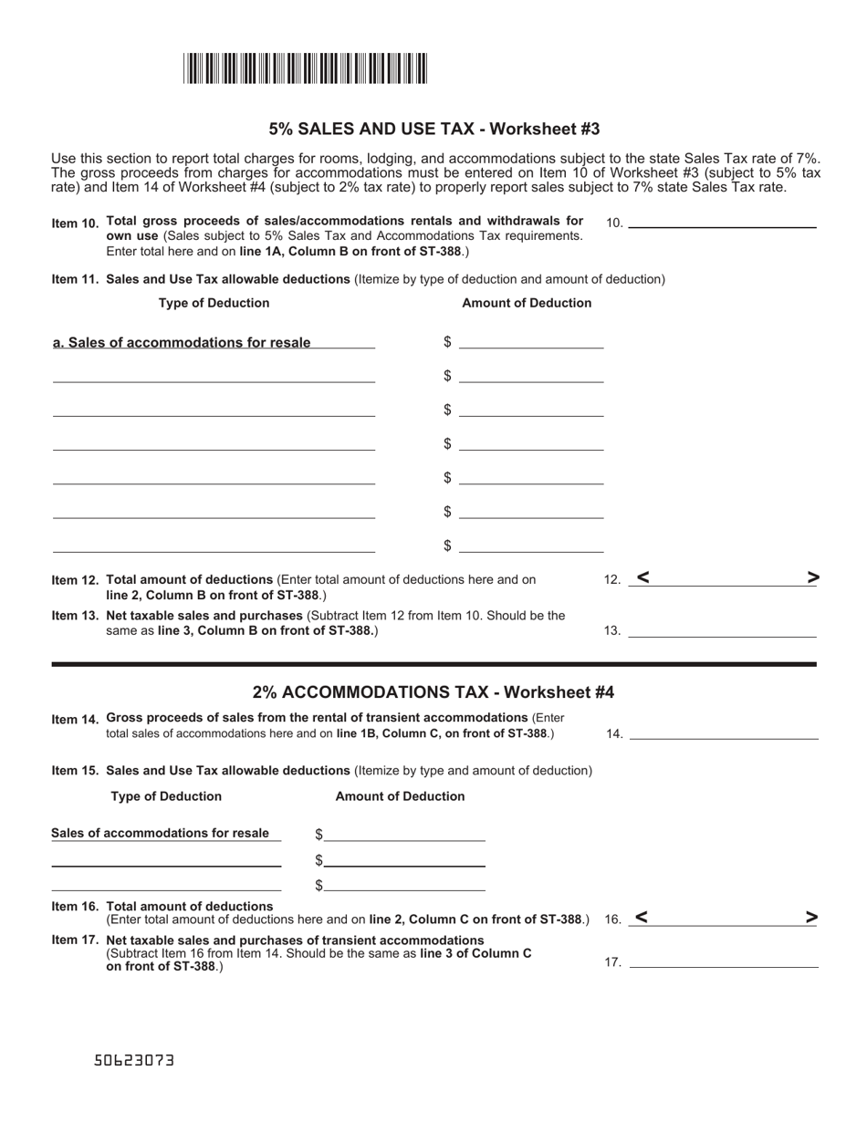Form ST-388 State Sales and Use and Accommodations Tax Return - South Carolina, Page 3