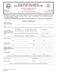 Athlete Agent Organization Initial Application - South Carolina, Page 2