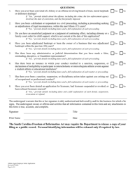 Athlete Agent Employee Initial Application - South Carolina, Page 4