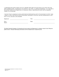 Pawnbroker Renewal Application for Certificate of Authority - South Carolina, Page 3