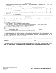 Prepaid Legal Services Company Initial Application - South Carolina, Page 2