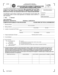 Form L-2128 Application for License to Manufacture or Distribute Bingo Game Cards - South Carolina