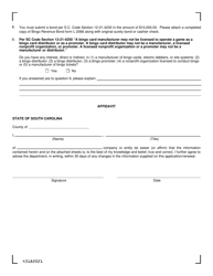 Form L-2168 Application for License to Manufacture Electronic Bingo Tickets - South Carolina, Page 2