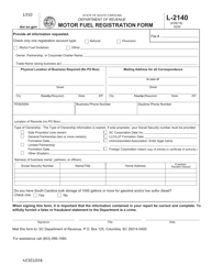 Document preview: Form L-2140 Motor Fuel Registration Form - South Carolina