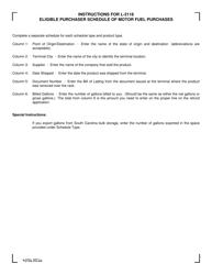Form L-2118 Eligible Purchaser Schedule of Motor Fuel Purchases - South Carolina, Page 3