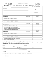 Form L-2117 Tare Allowance Refund Application - South Carolina