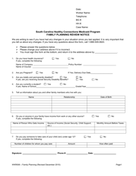 Document preview: Form WKR008 Family Planning Review Notice - South Carolina