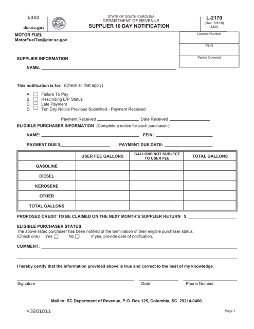 Form L-2170  Printable Pdf