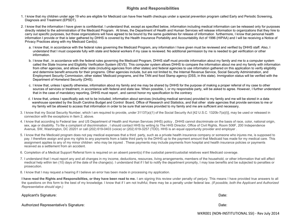 Form WKR001 Annual Review Form - Aged, Blind, or Disabled Individuals (Abd) - South Carolina, Page 5