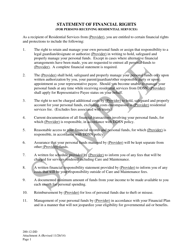 Document preview: Attachment A Statement of Financial Rights (For Persons Receiving Residential Services) - Sample - South Carolina
