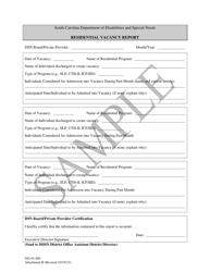 Document preview: Attachment B Residential Vacancy Report - Sample - South Carolina