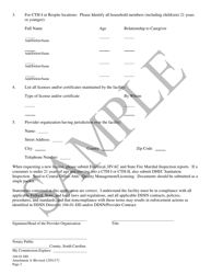 Attachment A Application to Operate Residential, Day, Respite or Camp Facility - Sample - South Carolina, Page 2