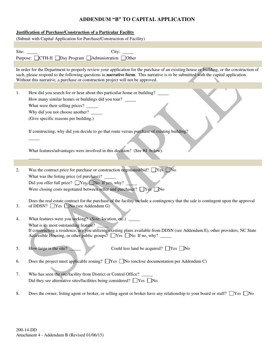 South Carolina Addendum "b" To Capital Application - Justification Of ...