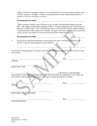 Attachment C Assessment of Need for Residential Habilitation - Id/Rd Waiver - Sample - South Carolina, Page 2