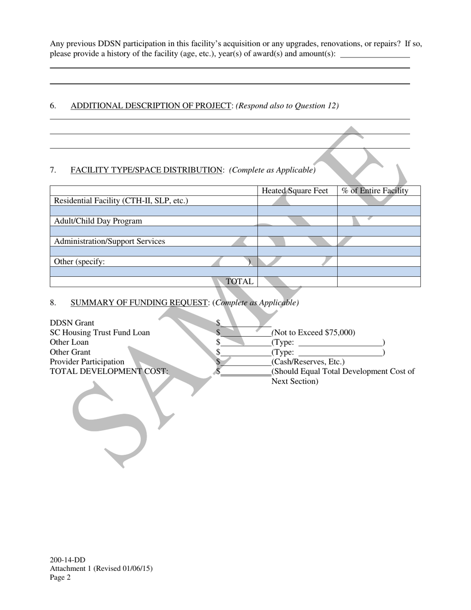Attachment 1 Application for Capital Funds (capital Application) - Sample - South Carolina, Page 2