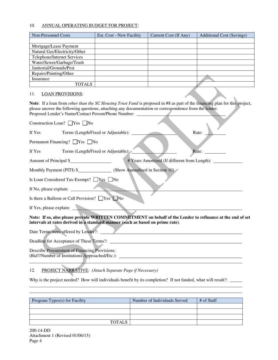 Attachment 1 Application for Capital Funds (capital Application) - Sample - South Carolina, Page 4