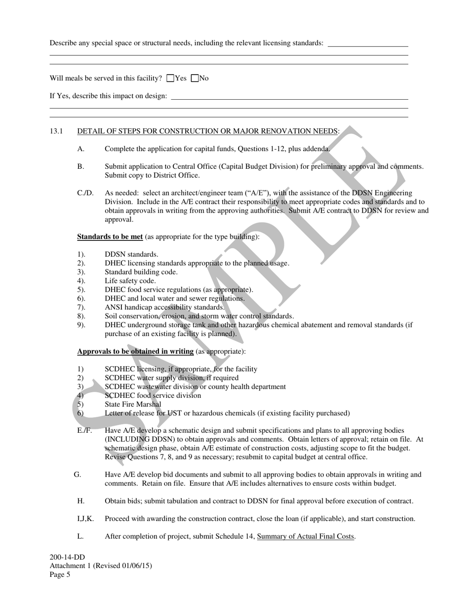 Attachment 1 Application for Capital Funds (capital Application) - Sample - South Carolina, Page 5