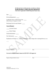 Document preview: Attachment H Purchasing Card Change Request - Sample - South Carolina