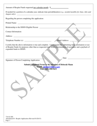 Attachment B Application for Respite Funds - Sample - South Carolina, Page 3