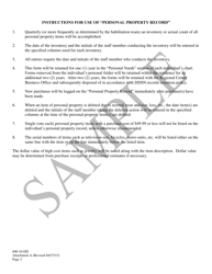 Attachment A Personal Property Record - Clothing &amp; Non-clothing Items $50 or Greater - Sample - South Carolina, Page 2