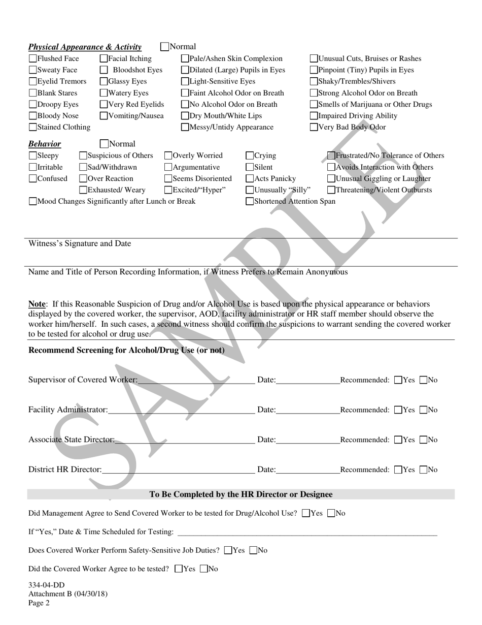 Attachment B Report of Suspected Alcohol / Drug Impairment Form - Sample - South Carolina, Page 2