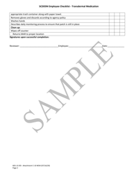 Attachment C-10 Scddsn Employee Checklist - Transdermal Medication - Sample - South Carolina, Page 2