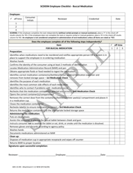Document preview: Attachment C-11 Scddsn Employee Checklist - Buccal Medication - Sample - South Carolina