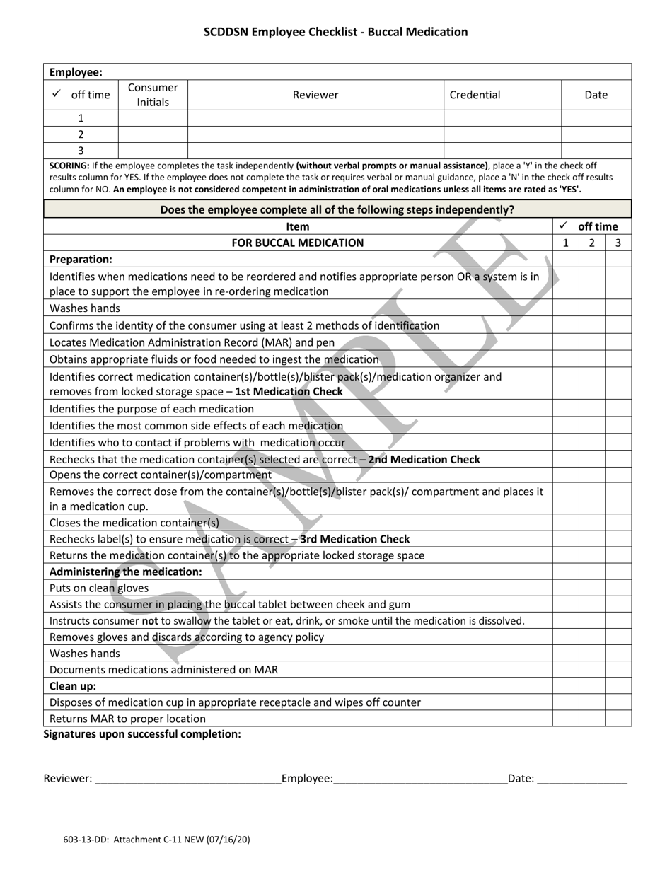 Attachment C-11 Download Printable PDF or Fill Online Scddsn Employee ...