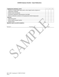 Attachment C-4 Scddsn Employee Checklist - Topical Medications - Sample - South Carolina, Page 2