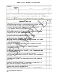 Document preview: Attachment C-7 Scddsn Employee Checklist - Eye Drop Medication - Sample - South Carolina