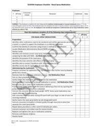 Document preview: Attachment C-9 Scddsn Employee Checklist - Nasal Spray Medication - Sample - South Carolina