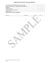 Attachment C-9 Scddsn Employee Checklist - Nasal Spray Medication - Sample - South Carolina, Page 2