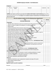 Document preview: Attachment C-3 Scddsn Employee Checklist - Oral Medications - Sample - South Carolina