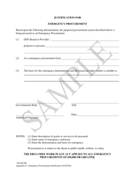 Document preview: Appendix D Justification for Emergency Procurement - Sample - South Carolina