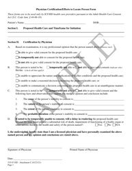 Document preview: Attachment C Physician Certification/Efforts to Locate Person Form - Sample - South Carolina