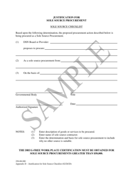 Document preview: Appendix D Justification for Sole Source Procurement - Sample - South Carolina