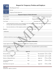 Document preview: Form HRPA-02 Attachment B Request for Temporary Position and Employee - Sample - South Carolina