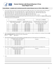 Human Infection With Novel Influenza a Virus Case Report Form, Page 6