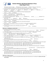 Human Infection With Novel Influenza a Virus Case Report Form, Page 8