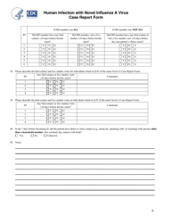 Human Infection With Novel Influenza a Virus Case Report Form, Page 9