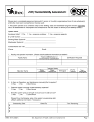 DHEC Form 0574 &quot;Utility Sustainability Assessment&quot; - South Carolina