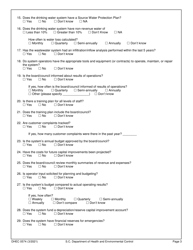 DHEC Form 0574 Utility Sustainability Assessment - South Carolina, Page 3