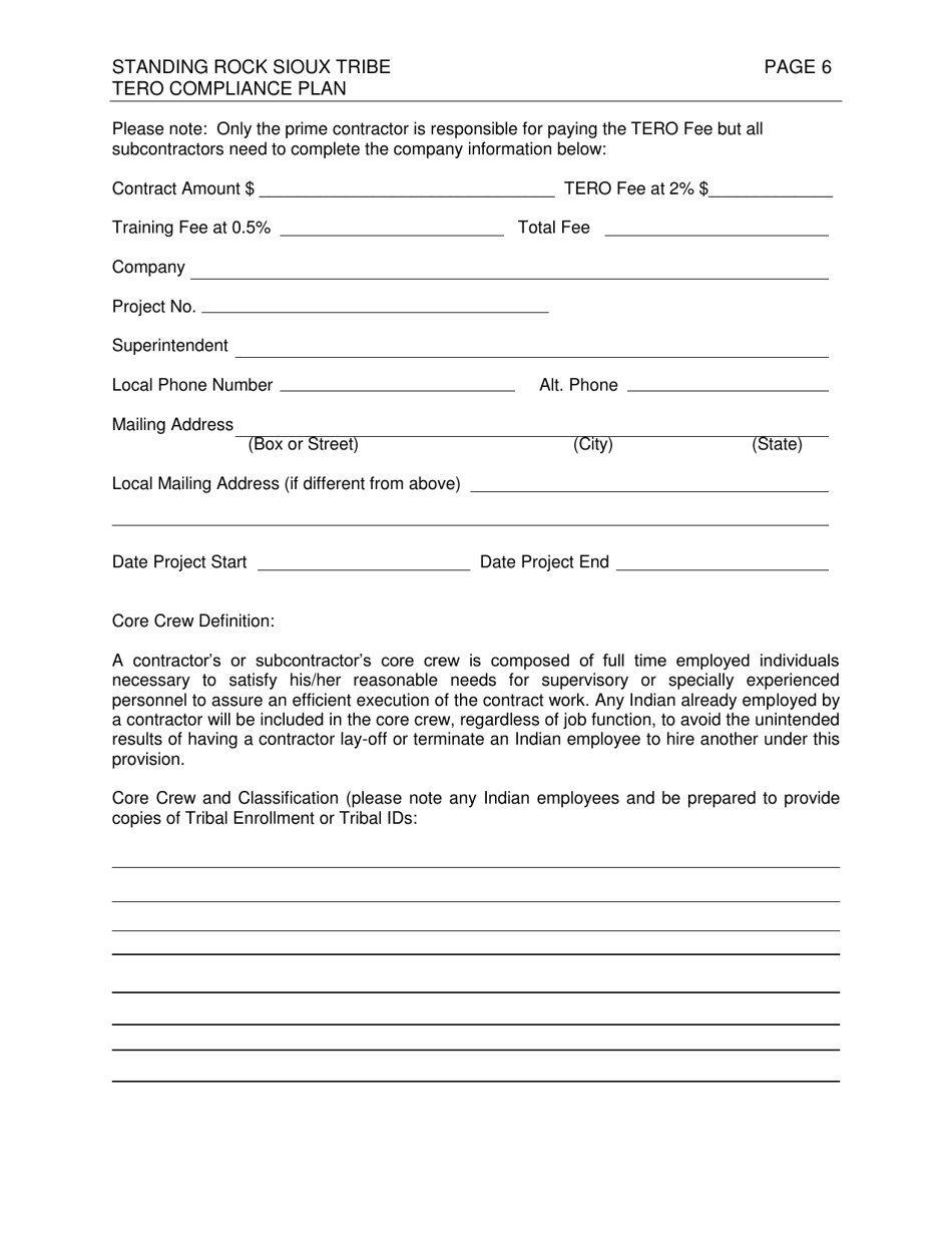 Standing Rock Sioux Tribe Tribal Employment Rights Office Compliance Plan - South Dakota, Page 6