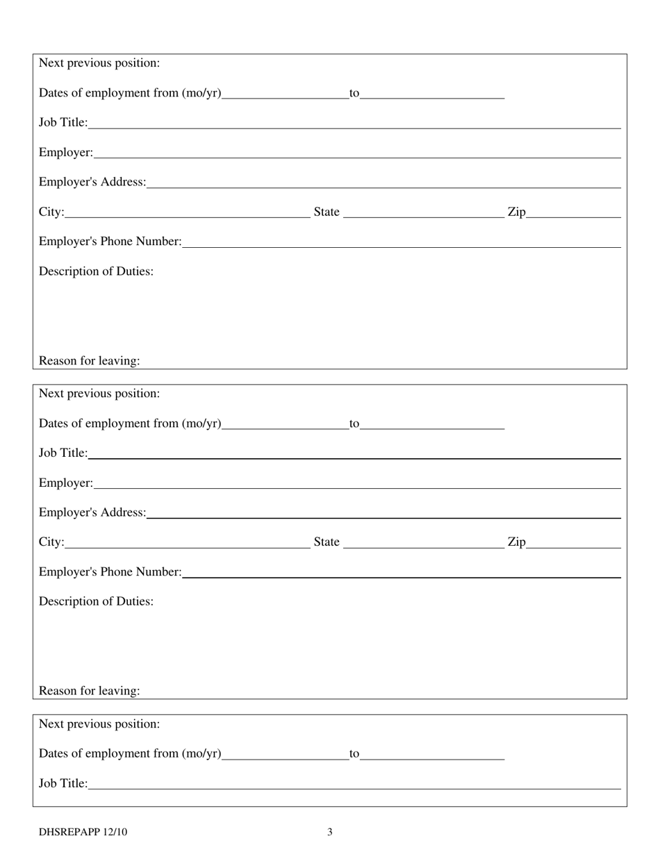 Application for Contractual Agreement as Guardian / Conservator Representative on Behalf of the Department of Human Services - South Dakota, Page 3