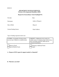 Document preview: Form DHS-DD-101 Request for Extraordinary Needs Funding (Enf) - South Dakota