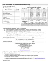 South Dakota Hearing Aid Assistance Program Application Form - South Dakota, Page 2