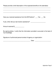 Organizational Application for Funding - Board of Vocational Rehabilitation (Bvr) - South Dakota, Page 6