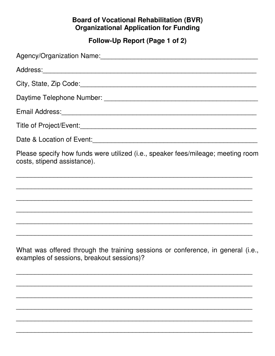 Organizational Application for Funding - Board of Vocational Rehabilitation (Bvr) - South Dakota, Page 7