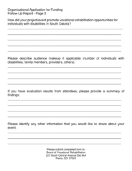 Organizational Application for Funding - Board of Vocational Rehabilitation (Bvr) - South Dakota, Page 8